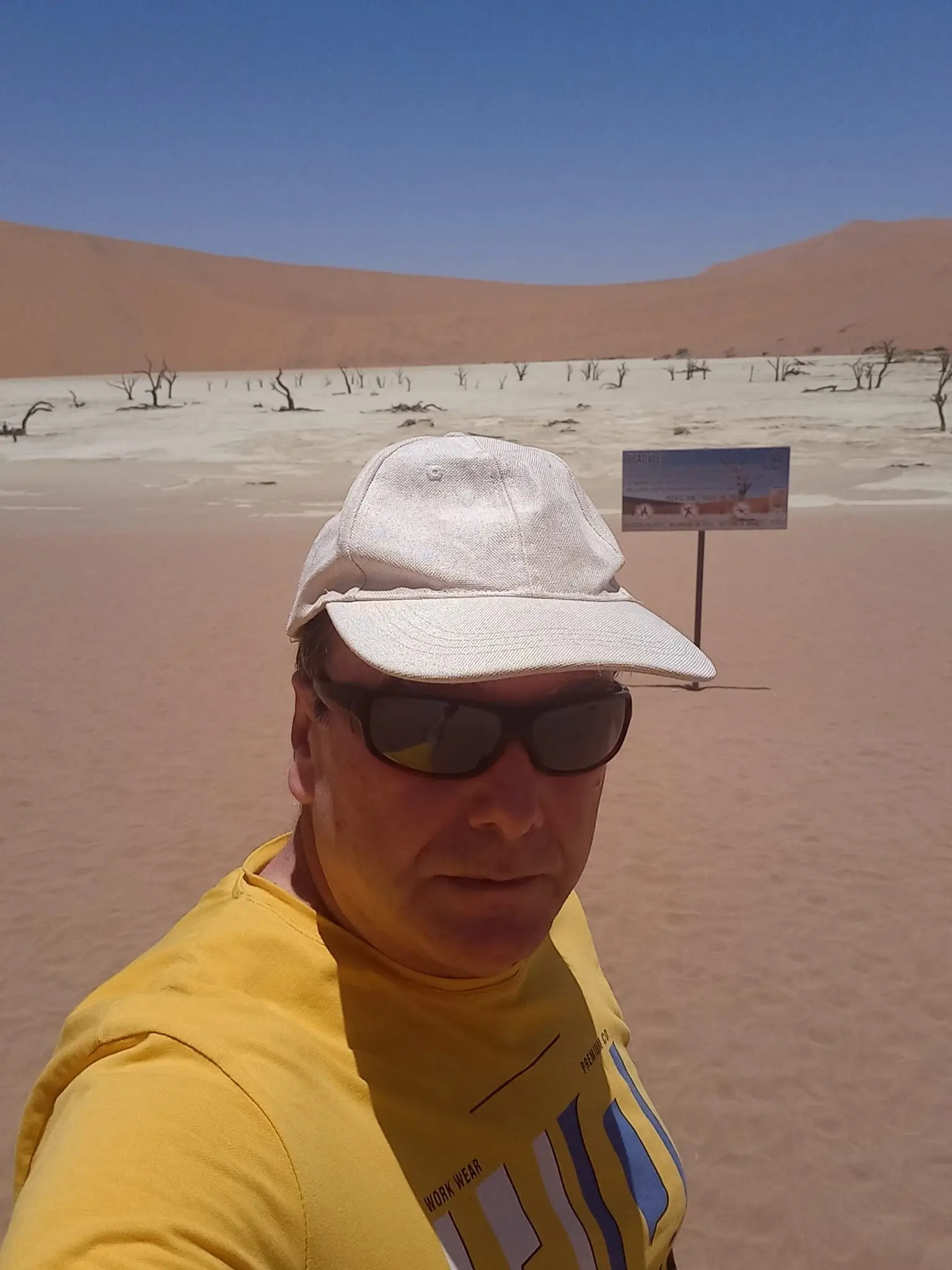 Lucian, international tour guide at Deadvlei, in Namibia